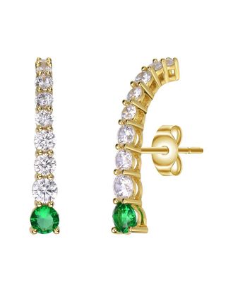 Genevive 14K Over Silver Cz Earrings