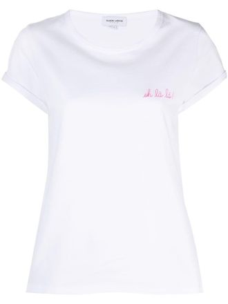 Maison Labiche Oh La La slogan cotton T-shirt - women - Organic Cotton - M - White