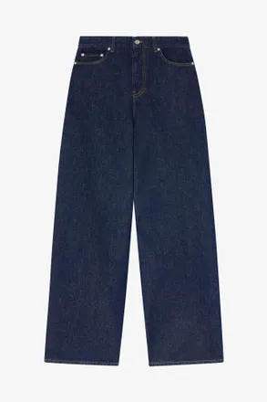 Ganni Navy Lari Jeans in Dark Rinse Denim - Size 24W/33L Organic Cotton