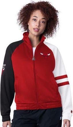 Starter Womens Starter Red Chicago Bulls Line Up Dolman Raglan Full-Zip Track Jacket at Nordstrom, Size Medium