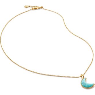 Monica Vinader Fei Moon Pendant Necklace in Gold Vermeil at Nordstrom