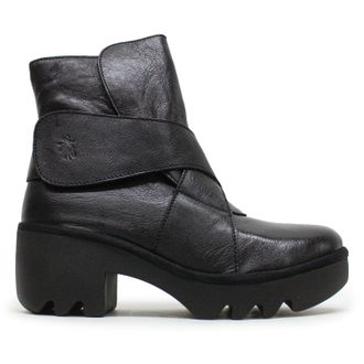 FLY London TEFA532FLY Mousse Leather Womens Ankle Boots - Black - Size:UK 7