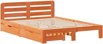 vidaXL Bed Frame without Mattress Wax Brown 120x190 cm Small Double Solid Wood Pine vidaXL