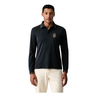 Aeronautica Tops, Heren, Blauw, XL, Katoen, Lange Mouwen Poloshirt