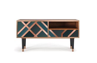 StoryZ Mueble de TV azul-verde 1 caj&oacute;n y 1 puerta L 115 cm