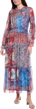 Johnny Was Mazzy Ruffle Neck Dress In Mayborn Scarf