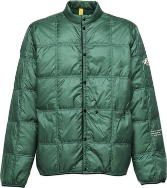Moncler Groene Gewatteerde Jas met Geborduurde Details - Heren - Winterjassen - Groen - L - Jassen