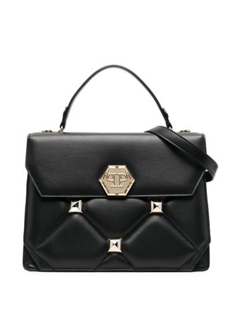 Philipp Plein logo stud-embellished tote bag - women - Calf Leather - OS - Black