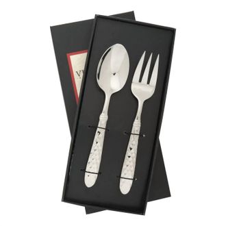 Vietri Martellato Serving Set In Silver