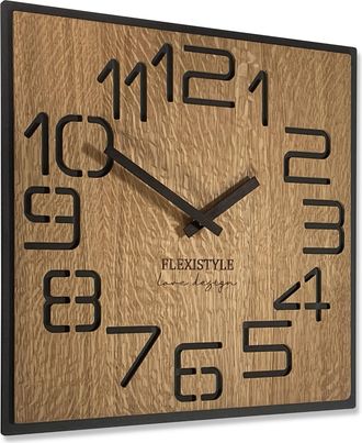 OEM Reloj De Pared Digits De Roble Para El Sal&oacute;n, 40 Cm