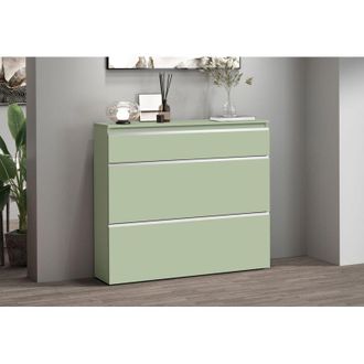 Dmora Zapatero Marconi, Mueble Para 16 Pares, 9 Estantes Made In Italy, 9 Compartimentos, 120x26.5x108h Cm Verde