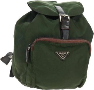 Prada Pre-owned Nylon prada-bags - Dames - Vintage Rugzakken - Groen - ONE Size - Nylon - Vintage
