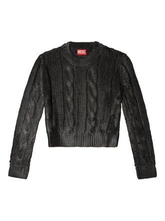 Diesel cable-knit sweater - women - Polyester - S - Black