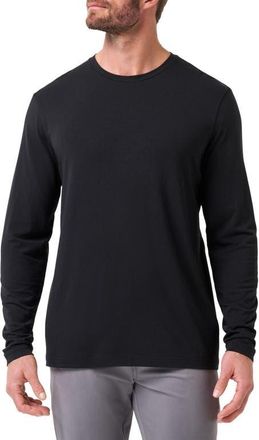 Travis Mathew Cloud Crew Long Sleeve T-Shirt in Black at Nordstrom, Size Xx-Large