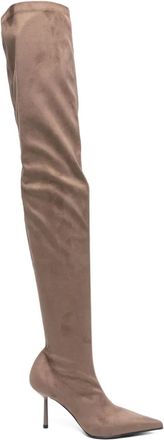 Le Silla 80mm pointed-toe boots - women - Calf Leather/Calf Suede/Rubber/Calf Leather - 36 - Brown