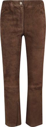 Arma Ankle-Length Stretch Suede Trousers