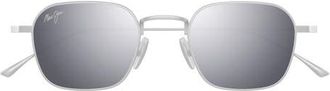 Maui Jim Mekala Classic 48mm Polarized Square Sunglasses in Silver at Nordstrom