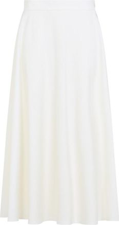 Ralph Lauren Collection Cream Solid Midi Skirt