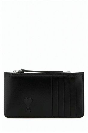 Ami Smooth Calf Leather Rectangular Wallet With Minimalist Design