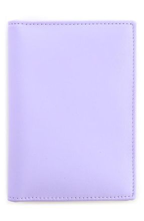 Royce Leather Leather Vaccine Card & Passport Holder in Lavender - Silver Foil at Nordstrom