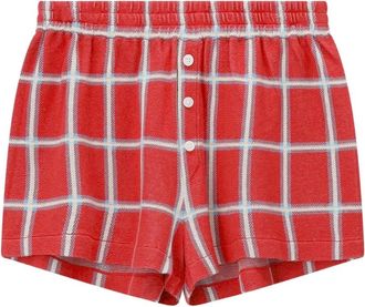 Guest In Residence Geruite Shorts - Heren - Onderbroek - Rood - M - Linnen - Ondergoed