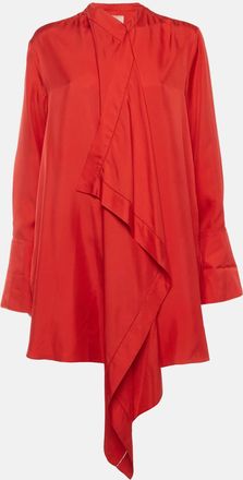 Roksanda Ilincic Red Silk Draped Mini Dress