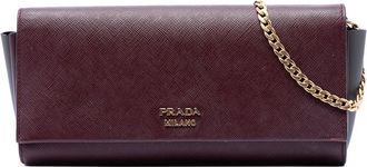 Prada Pre-owned Prada Saffiano and City Calf Bibliotheque Clutch with Chain Ladies 5NHFVR578JYK22CF