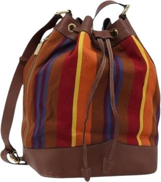 Celine Pre-owned Canvas Bucket Bag - Dames - Vintage Tas - Veelkleurig - ONE Size - Leer - Vintage