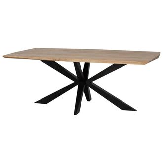 Wanderlust Deco Mesa de comedor borde conico de madera de acacia natural 200x100x76