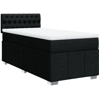 vidaXL Cama Box Spring Con Colch&oacute;n Tela Negro 100x200 Cm Vidaxl