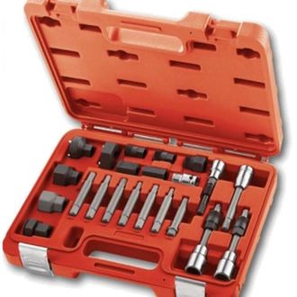 Trade Shop Trade Shop - Kit Di Chiavi Per Smontaggio Puleggia E Alternatore Motore Auto 24 Pezzi