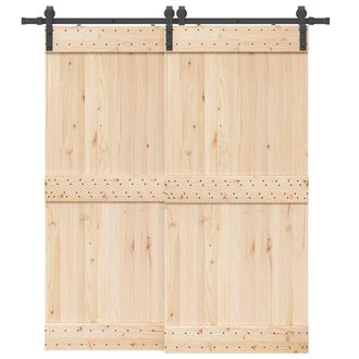 Berkfield Home Sliding Door Hardware Kit 200 cm Steel Black
