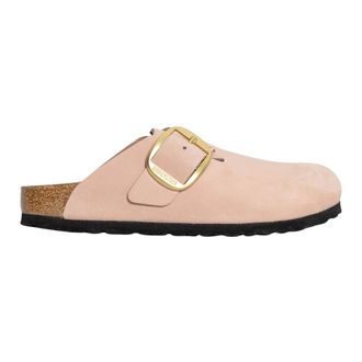 Birkenstock Boston Big Buckle Nubuck - Dames - Slip ons - Roze - 40 EU - Leer - Schoenen