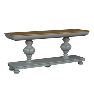 Robin des Bois Consola gris de entrada en madera estilo shabby chic gris