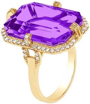 Goshwara Gossip Emerald Cut Ring in Purple at Nordstrom, Size 7