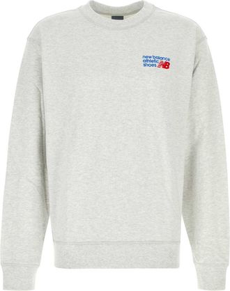 New Balance Melange Grey Cotton Blend Sweatshirt