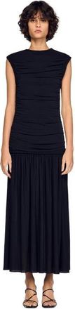 Sandro Draped maxi dress in Black at Nordstrom, Size 40 Eu