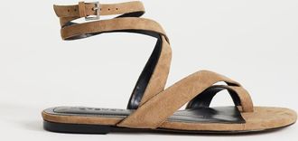 Topshop Erika - Sandali bassi in vero camoscio color tortora-Neutro