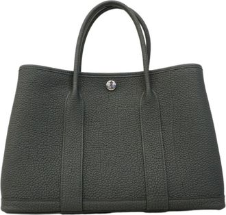 Herm&egrave;s Silver Country Leather Tote Bag (Pre-Owned)