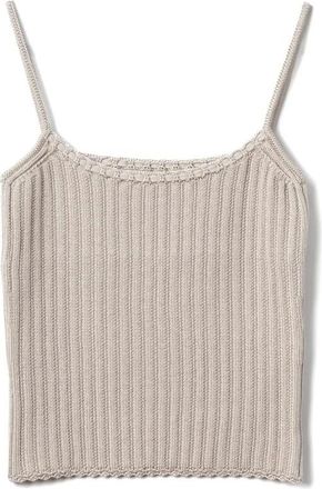 Lanvin Ribbed Tank Top in Viscose - female - Lanvin - Sleeveless Tops - Gray - XS - Tops
