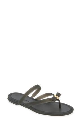 Ferragamo Vara Bow Jelly Sandal in Nero Nero Giove at Nordstrom, Size 11