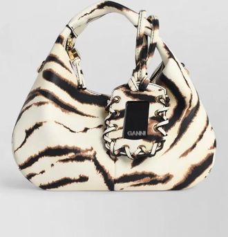 Ganni mini hobo zebra-print shoulder bag