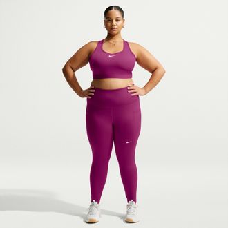 Nike Womens One High-Waisted 7/8 Leggings with Pockets (Plus Size) in Red | FN3243-630