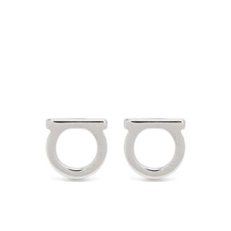 Ferragamo Gancini Stud Earrings - female - Ferragamo - Earrings - Gray - ONE SIZE - Accessories