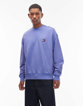 Tommy Jeans Felpa blu slavato con stemma