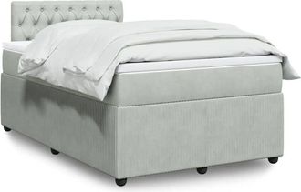 vidaXL Vidaxl - Cama Box Spring Con Colch&oacute;n Terciopelo Gris Claro 120x190 Cm