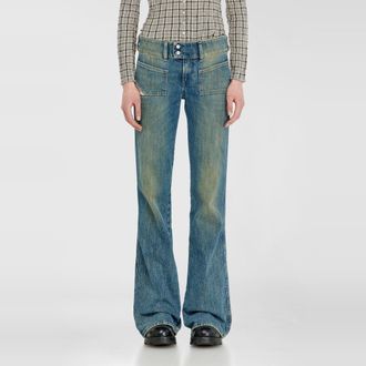 Diesel Bootcut Jeans Low Waist D-Hush, Medium blue, Zip fly