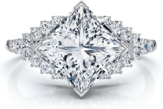 Pompeii3 Certified 2.25Ct Princess Cut Diamond Engagement Ring 14k Gold or Pt Lab Grown