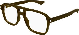 Saint Laurent Optical Frame - male - Saint Laurent - Glasses - Green - 55 MM - Accessories
