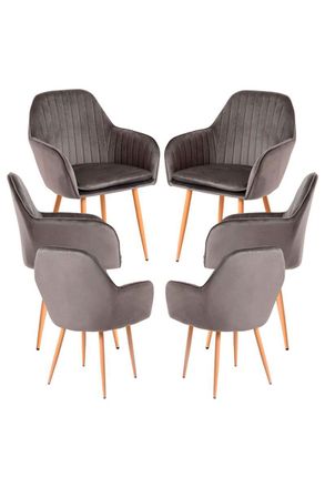 Regalos Miguel Packs Sillas Comedor - Pack 6 Sillas Chic - Gris Oscuro